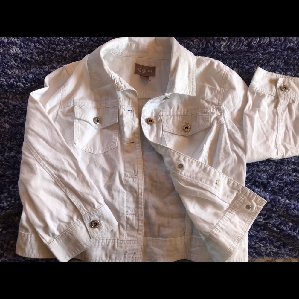 White Jean mid sleeve jacket